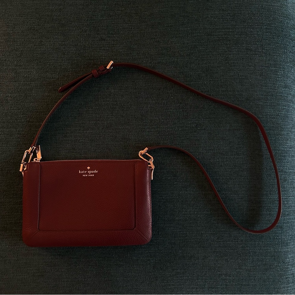 Never Used Kate Spade Lena Crossbody Double Compartment in Cherrwood - Picture 4 of 7